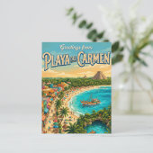 Playa del Carmen Mexiko Postkarte (Stehend Vorderseite)