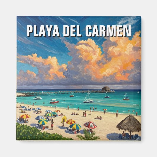 Playa Del Carmen Mexiko Reisestrand Magnet (Vorne)