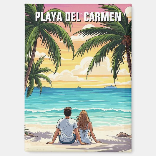Playa Del Carmen Mexiko Reisestrand Magnet (Vorderseite)