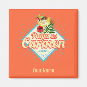 Playa del Carmen Mexiko Retro-Cocktail Vintage Magnet
