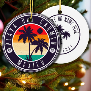 Playa del Carmen Mexiko Retro Palmenbaum 60er Keramik Ornament