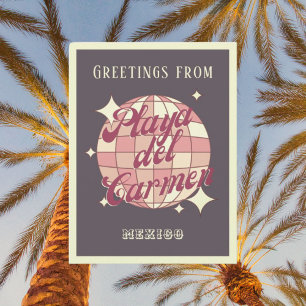 Playa del Carmen Mexiko Retro Vintage purpPostkart Postkarte