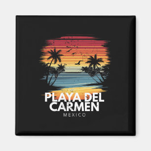 Playa Del Carmen Mexiko Surfbrett Surfen Vintage Magnet