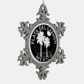 Playa del Carmen Mexiko tropisches Strandsurfen Schneeflocken Zinn-Ornament (Links)