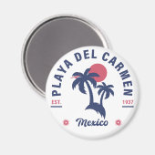 Playa del Carmen Palm Tree Retro 80er Mexican Play Magnet (Vorderseite/Rückseite)