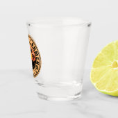 Playa del Carmen Retro Sonnenuntergang Palmen 1960 Schnapsglas (Rechts)