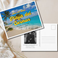 Playa del Carmen Wedding Save the Date Postcard