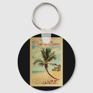Playa- del CarmenPalme-Vintage Reise Schlüsselanhänger