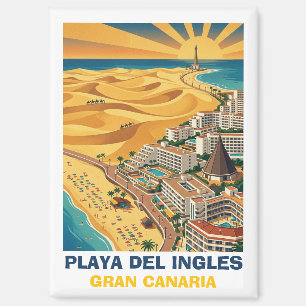 Playa del Ingles Maspalomas Gran Canaria Vintage Magnet
