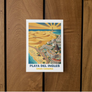 Playa del Ingles Maspalomas Gran Canaria Vintage Postkarte
