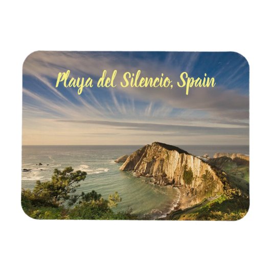 Playa del Silencio Spanien stilisiert Magnet (Horizontal)