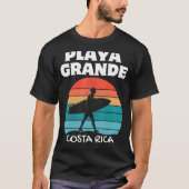 PLAYA GRANDE COSTA RICA Surf Retro Sunset Surfing T-Shirt (Vorderseite)