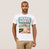 Playa Norte mexikanisches Strandposter T-Shirt (Vorne ganz)