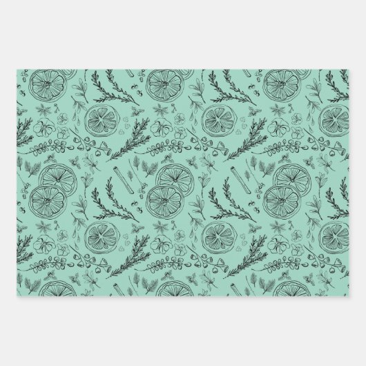 Playa Pastel Whimsical Moderne Nordic Line Kunst Geschenkpapier Set (Vorderseite)