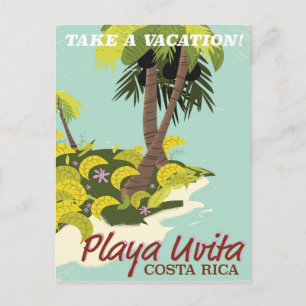Playa Uvita, Costa Rica Strand Reiseplakat/ Postkarte