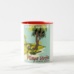 Playa Uvita, Costa Rica Strand Reiseplakat/ Zweifarbige Tasse