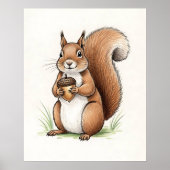 Playable Eichhörnchen Woodland Kinderzimmer Poster (Vorne)