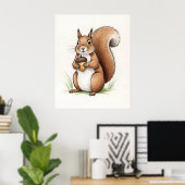 Playable Eichhörnchen Woodland Kinderzimmer Poster (Heimbüro)