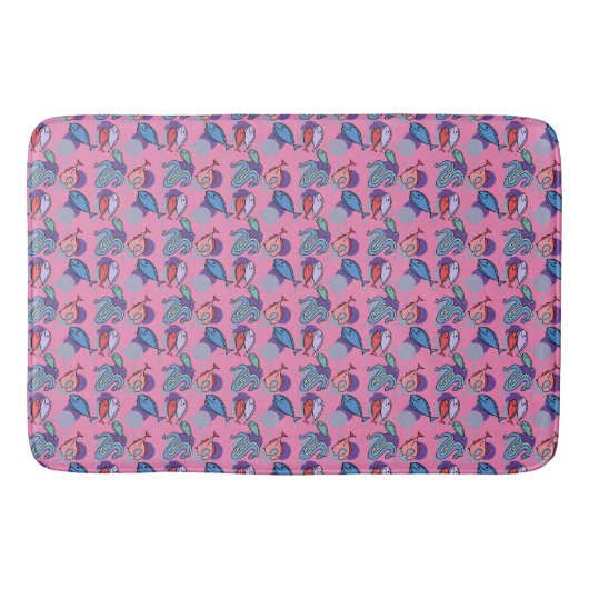 Playable Fish and Eel Pattern pink Badematte (Vorderseite)