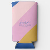 Playable Stripes Blue Yellow Custom Brautparty Selters Dosenkühler (Vorderseite)