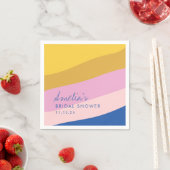 Playable Stripes Blue Yellow Custom Brautparty Serviette (Beispiel)