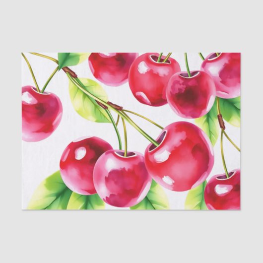 Playable Watercolor Cherries Seidenpapier (Vorderseite)