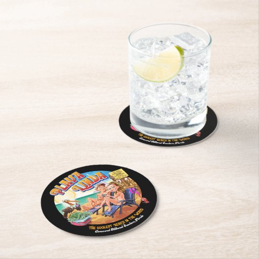 PlayaLinda Beach Paper Coaster Runder Pappuntersetzer (Vor Ort)