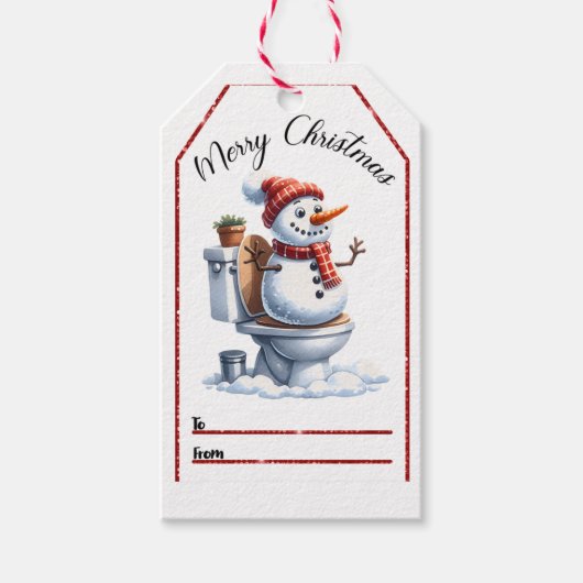 Playame Snowman Weihnachtsmarken Geschenkanhänger (Vorderseite)