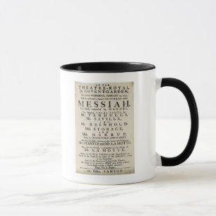 Playbill, das eine Leistung annonciert Tasse
