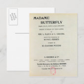 Playbill for Madame Butterfly by Giacomo Postkarte (Vorne/Hinten)