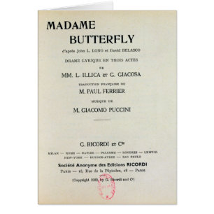 Playbill für Madame Butterfly durch Giacomo