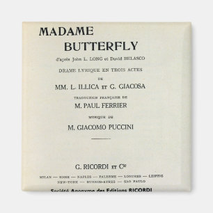 Playbill für Madame Butterfly durch Giacomo Magnet