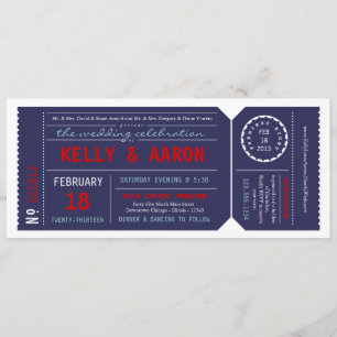 Playbill Karten-Hochzeits-Einladung - Marine u. Einladung