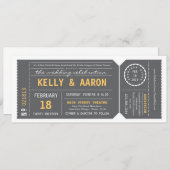 Playbill Theater-Karten-Hochzeits-Einladung - Grau Einladung (Vorne/Hinten)