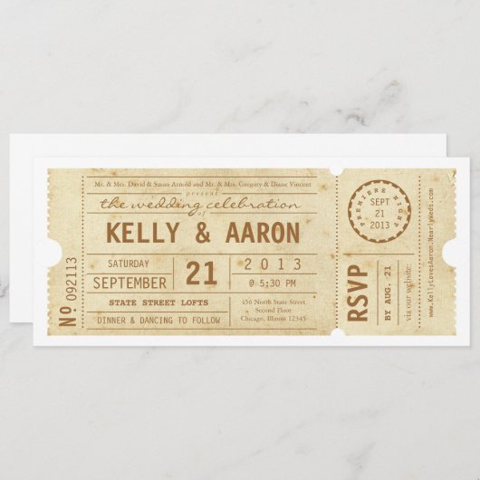 Playbill Vintage Einladung (Vorne/Hinten)