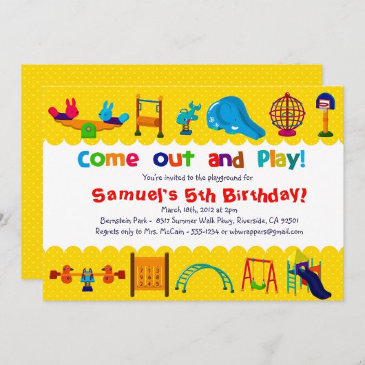 PLAYBOBODEN - Einladungen zur Geburtstagsparty (Vorne/Hinten)