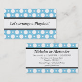 Playdate blaue Tupfen-Visitenkarten Telefonnummerkarte (Vorne/Hinten)