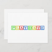 Playdate Block Party Einladungspostkarte (Vorne/Hinten)
