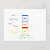 Playdate Block Party Einladungspostkarte (Rückseite)