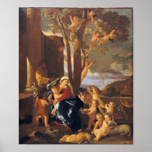 Playdate im Baby Jesus' House mit Engeln Poster