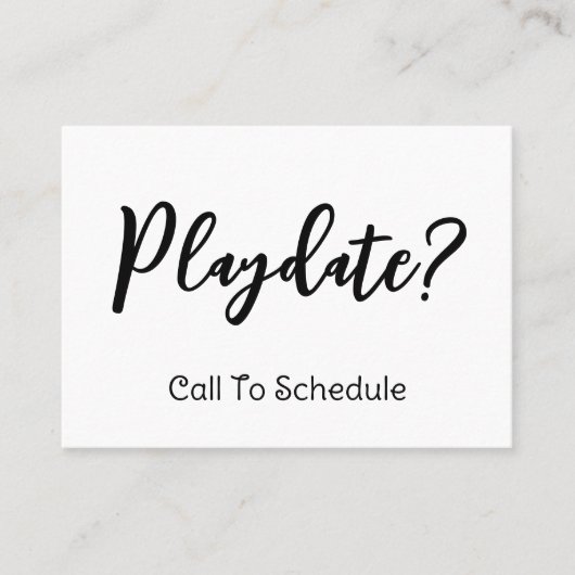 Playdate Mommy Calling Card Telefonnummerkarte (Vorderseite)
