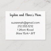 Playdate Mommy Calling Card Telefonnummerkarte (Rückseite)