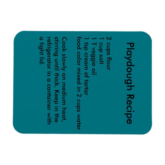 Playdough Recipe Magnet (Horizontal)