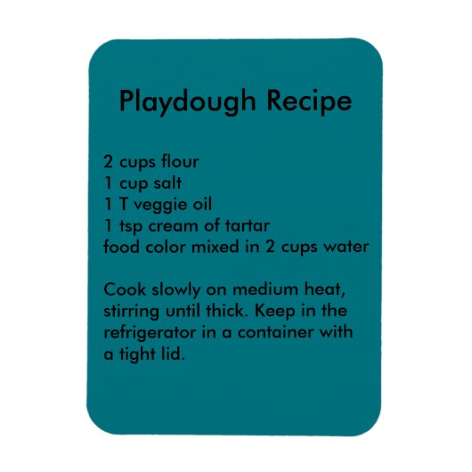 Playdough Recipe Magnet (Vertikal)