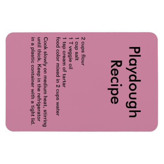 Playdough Recipe Magnet (Horizontal)