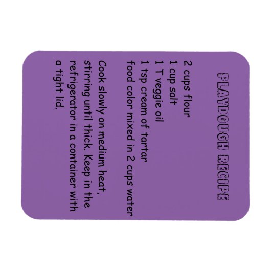 Playdough Recipe Magnet (Horizontal)