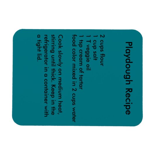 Playdough Recipe Magnet (Horizontal)