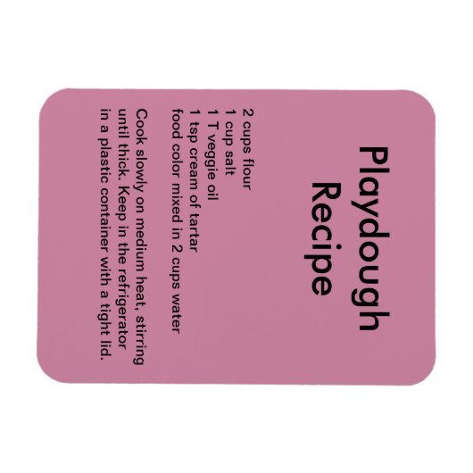 Playdough Recipe Magnet (Horizontal)