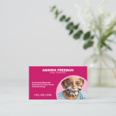 Playend Rosa und Weiß Gesichtsmaler Künstler Visitenkarte (Stehend Vorderseite)