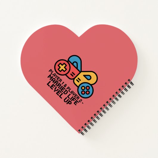 Player 1 & 2 Married Gamer Notizblock (Rückseite)